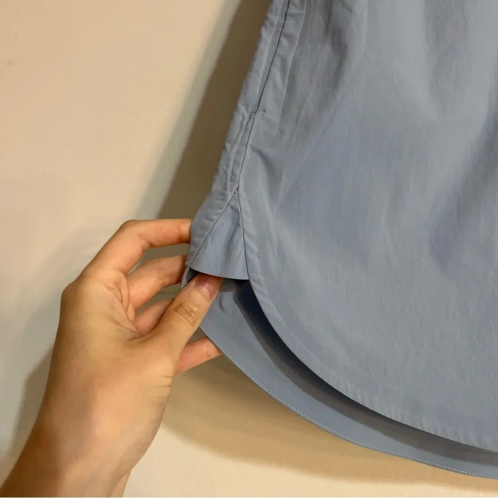 Athleta Midday Oversized Poplin Shirt Blue XS Office Stretch Utility Capsule